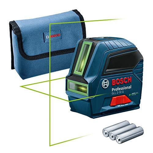Bosch Bouwlaser GLL 2-10 G (groene laser, werkbereik: tot 10 m, 3x AA-batterijen, etui) - Amazon Edition