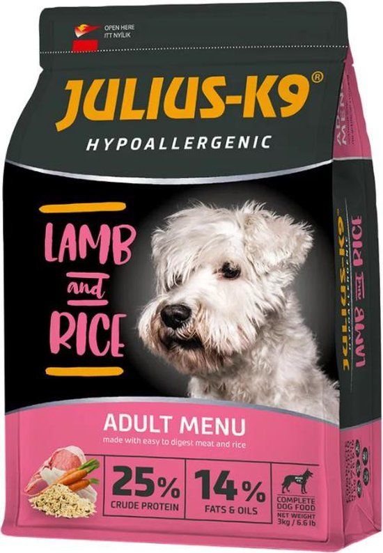 Julius-K9 Hypoallergeen hondenvoer lam & rijst - 12kg