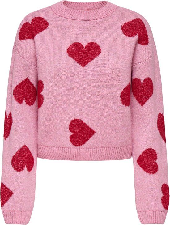 Only Trui Onlhappie LS Pullover Knt 15359168 Wild Rose/salsa Mela - Dames Maat M