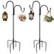 Crochets de berger 200 cm - Crochets doubles - Bâtons de jardin - Distributeur de nourriture pour oiseaux - Jardinière - Carillon éolien - Réglable avec base à 5 branches - Bâton de jardin