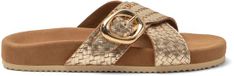 Lazamani Kaja Dames Slippers Leer Goud Maat 40