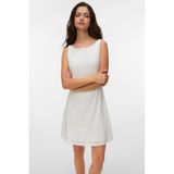 VERO MODA korte jurk broderie ecru