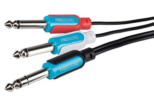 ProSound Twin Mono 0.25 Inch Mono Jack to Single 3.5mm Stereo Jack Plug Cable 5m