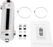 Échangeur de chaleur pour piscines, 60 kW, acier inoxydable 304, 200 kbtu/h, circulation régulée par thermostat, couleur argent