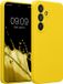 kwmobile telefoonhoesje geschikt voor Samsung Galaxy S25 - TPU backcover met siliconen coating - Smartphone case in stralend geel