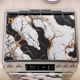 PETTI Artigiani Italiani - Fornuisafdekplaat voor moderne keuken, marmereffect, zwart, fornuisafdekplaat 40 x 70 cm, 100% Made in Italy