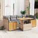 Maison Exclusive - Ensemble de jardin, 7 pièces, avec coussins, beige, en polyrotin et bois d'acacia