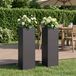 Maison Exclusive - Lot de 2 pots de jardin, couleur noire, dimensions 20 x 20 x 75 cm