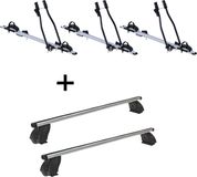 SAGITTAR 3x porte-vélos + barres de toit K1 PRO aluminium compatibles avec Mercedes GLE Coupé (C292) (5 portes) à partir de 15 ans