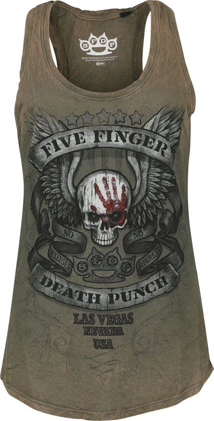 Five Finger Death Punch Logo Dames Top - beige - M