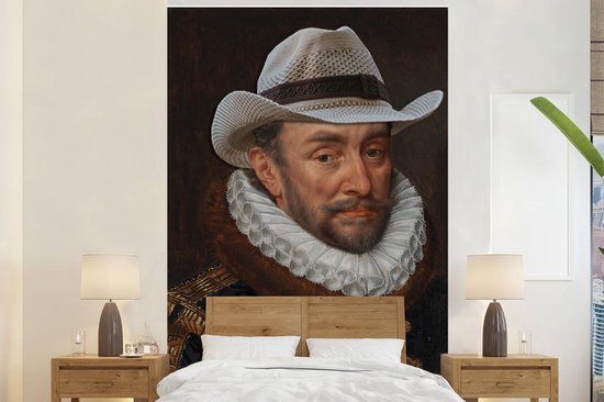 Nr1Wallpaper Behang - Fotobehang Willem van Oranje - Adriaen Thomasz - Hoed - Breedte 180 cm x hoogte 280 cm