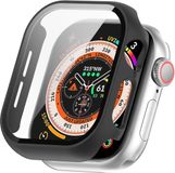 Strap-it Hard case hoesje met screen protector glas - geschikt voor Apple Watch Series 10 - 42mm (zwart)