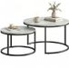 Homcom Lot De 2 Tables Basses Gigognes - Empilable - Design Industriel - Pieds En Métal - Gris