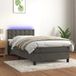 vidaXL Boxspring met matras en LED fluweel donkergrijs 90x200 cm