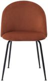 Vente-unique Set van 2 stoelen van velours en zwart roestvrij staal - Terracotta - MELBOURNE