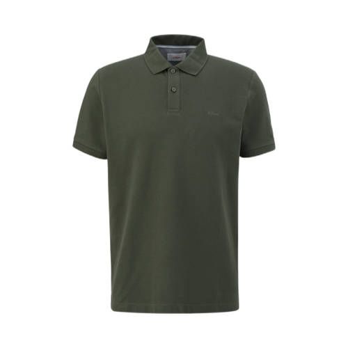 s.Oliver Regular Fit Polo met Logo - Kakigroen
