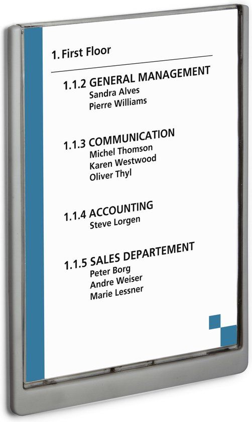 DURABLE Naambord Click Sign, kunststof, grafiet, 210 x 297 mm