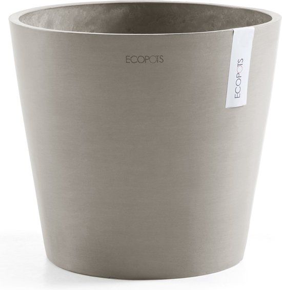 Ecopots Amsterdam 25 - Taupe - Ø25 x H22 cm - Ronde bloempot / plantenpot
