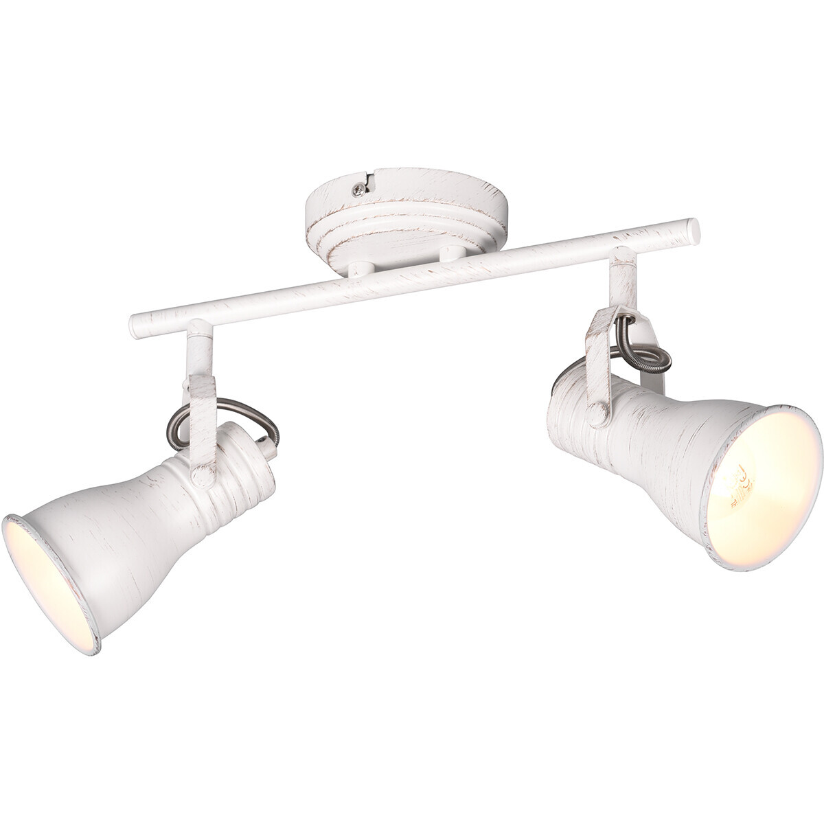 BES LED LED Plafondspot - Plafondverlichting - Trion Sanita - E14 Fitting - 2-lichts - Rechthoek - Antiek Wit - Aluminium