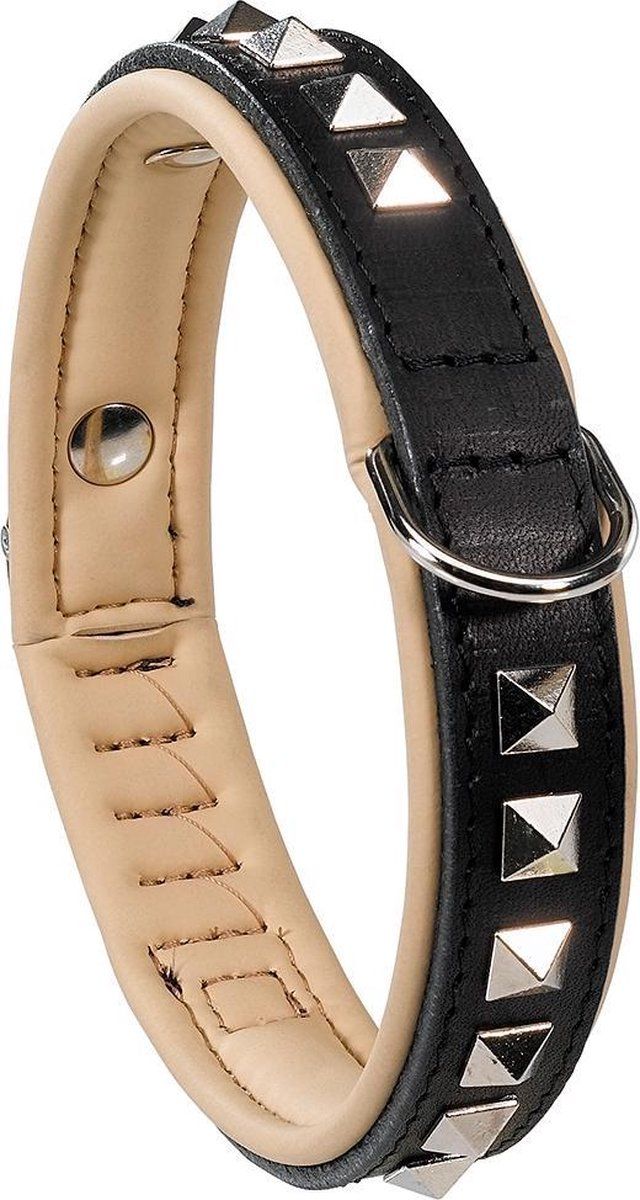 Ferplast Giotto Halsband - Leer - Zwart - 40 / 44 cm