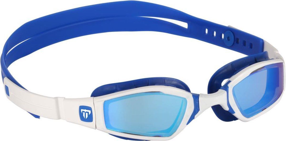 Phelps Ninja Zwembril - Volwassenen - Blue Titanium Mirrored Lens - Wit/Blauw
