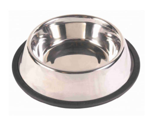 TRIXIE Voerbak RVS / Rubberring 21 cm 700 ml (4 stuks)