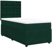 vidaXL Boxspring met matras fluweel donkergroen 90x200 cm