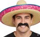 Merkloos Mexicaan verkleed set - Mexicaanse sombrero hoed met plaksnor - gekleurd - heren - carnaval