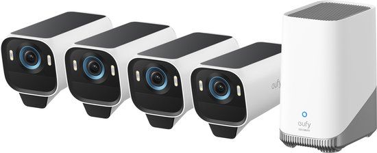 eufyCam S3 Pro Beveiligingscamera 4-Pack + HomeBase 3 - 4K - Draadloos