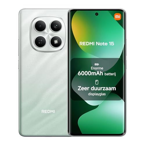 Xiaomi Redmi Note 15, Smartphone 8+256 GB, 6000 mAh-batterij, IP64, 108 MP camera, 6,77-inch FHD+ display, Forest Green