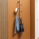 AC Design Wandkapstok Preston staal met 6 haken - zwart