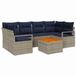 vidaXL - Banc de jardin - Set - 7 - pièces - Gris - poly - rotin