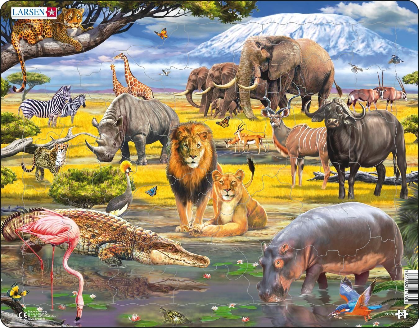Larsen Maxi Dieren Afrikaanse Savanne Puzzel - 43 Stukjes