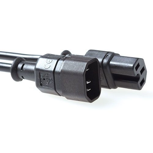 ACT C14 to C15 Power Cable - Black - 0.6m