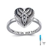 Hemelwinkel Luxe Asring – 925 Zilver - Handgemaakte Urn Ring / Crematie Ring – Urn - Gedenksieraad voor As van Overledene of Dierbare – Rouwsieraad / Memorial Ring - Herdenkingsring - 18.25 mm