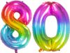 Folat Verjaardag Leeftijd folieballon - 80 jaar - multi kleuren - 86 cm