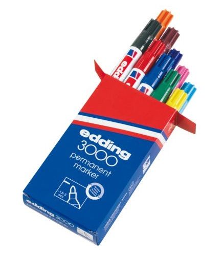 Edding 3000 Permanent Marker - Bullet Tip - Multicolour - 10 Pack