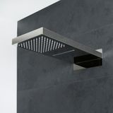Pommeau de douche rectangulaire avec bras intégré et jet cascade massant