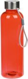 Merkloos / Sans marque Inspirion Gmbh Waterfles met RVS schroefdop en nylon polslus - rood - 550 ml - Sportfles - Bidon - Kunststof