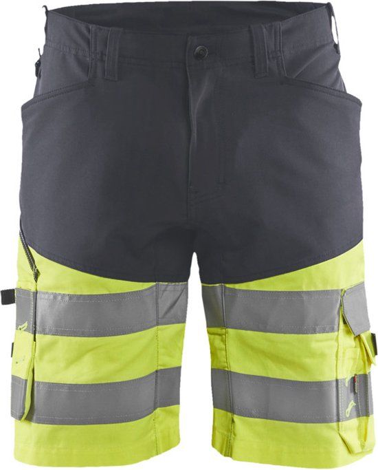 Blåkläder Short met stretch High Vis 1541-1811 - Medium Grijs/High Vis Geel - C58