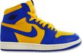 Nike Air Jordan 1 Leather Hightop Trainers (Yellow/Blue)
