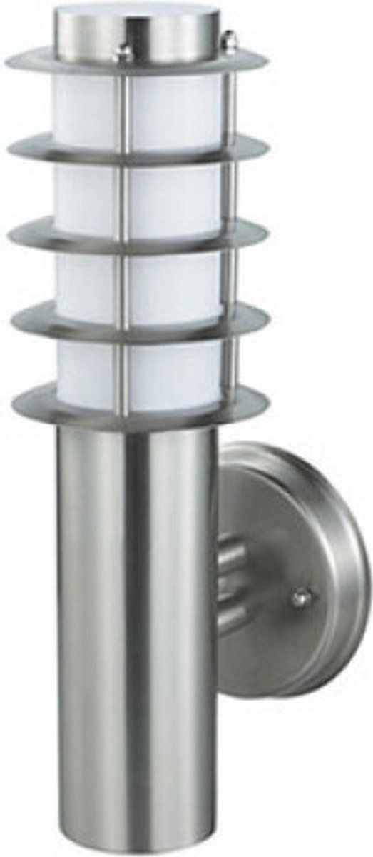 BES LED Wandlamp Buiten Nalid 2 - E27 - RVS - Philips CorePro - 4W - Warm Wit