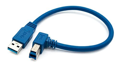 Systems USB 3.0 kabel 30 cm type B stekker naar type A stekker hoek in blauw