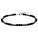 Lucardi - Heren Stainless steel herenkralenarmband zwarte schelpparel - Armband - Staal - Zilverkleurig - 21.50 cm