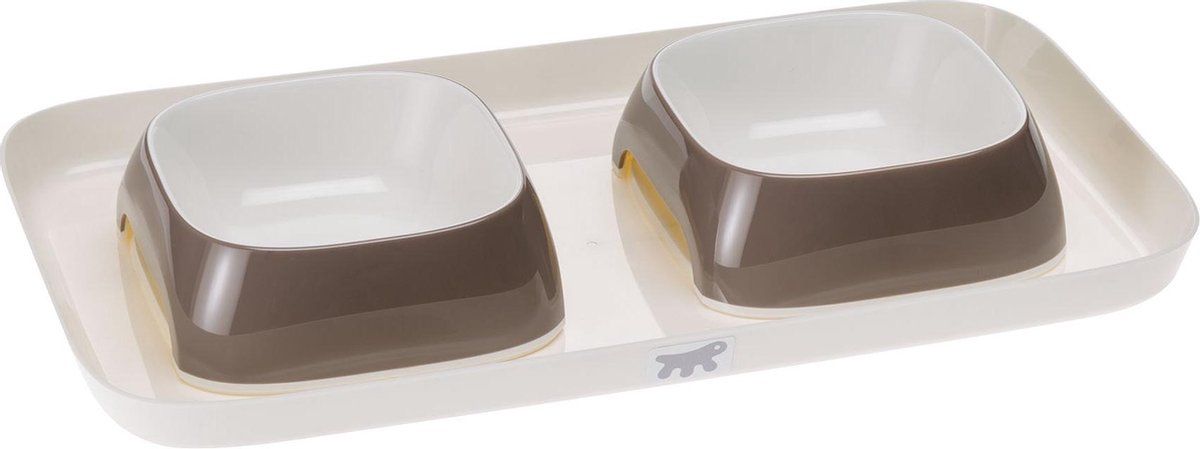 Ferplast Glam Tray Small - Duifgrijs - Lichtbruin - Kunststof - 40x23x5,5cm - 800 ml