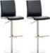 CLP Cadiz Set de 2 tabourets de bar - Similicuir noir acier inoxydable