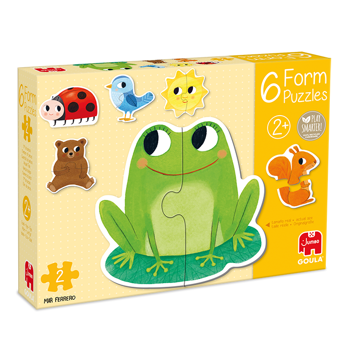 Goula 6 Form Puzzels - Houten Puzzel - Dieren - Vanaf 2 Jaar