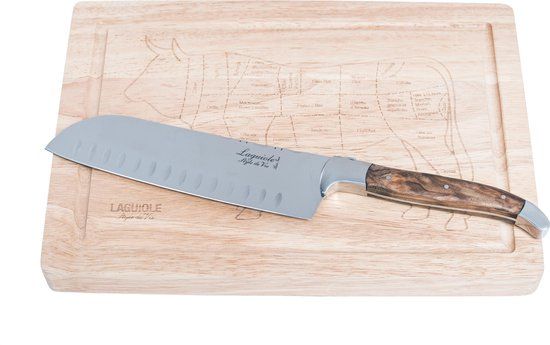 Laguiole Style de Vie Santokumes - Olijfhout - 17 cm - met Snijplank