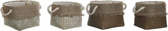 DKD Home Decor Basket spelset - 28 x 28 x 20 cm - Groen - Kunststof