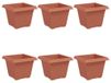 Set de 6 pots de fleurs carrés pour intérieur et extérieur